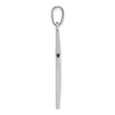14K White Gold Beveled Cross Pendant – view 3