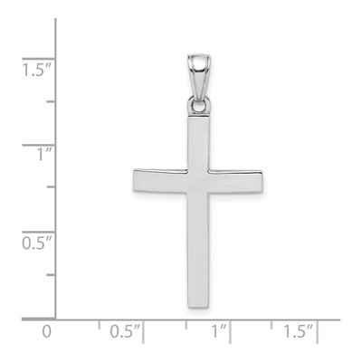14K White Gold Beveled Cross Pendant – view 4