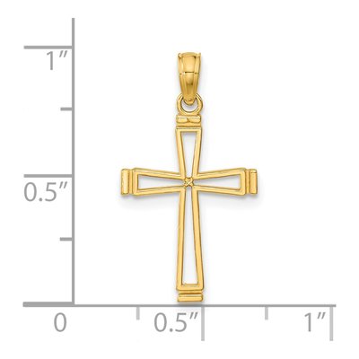 14K Yellow Gold Cut-Out Cross Pendant – view 4