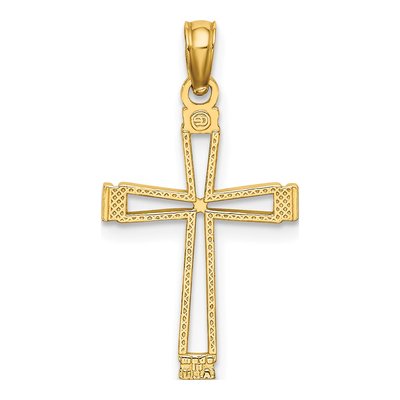 14K Yellow Gold Cut-Out Cross Pendant – view 5
