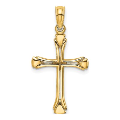 14K Yellow Gold Cut-Out Cross Pendant