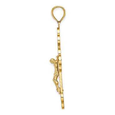 14K Yellow Gold Budded-Tip Crucifix Pendant – view 3
