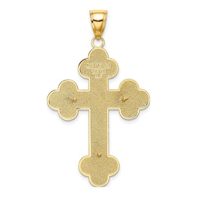 14K Yellow Gold Budded-Tip Crucifix Pendant – view 5