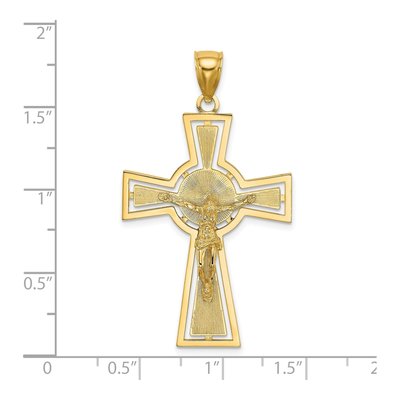 14K Yellow Gold Cut-Out Crucifix Pendant – view 4