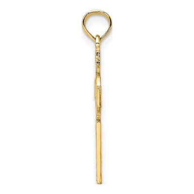 14K Yellow Gold Textured Celtic Cross Charm – view 3