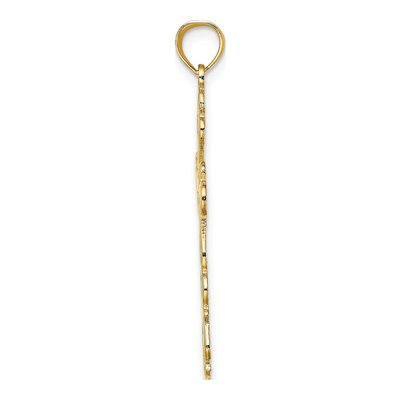 14K Yellow Gold Lace Trim Cross Pendant – view 3