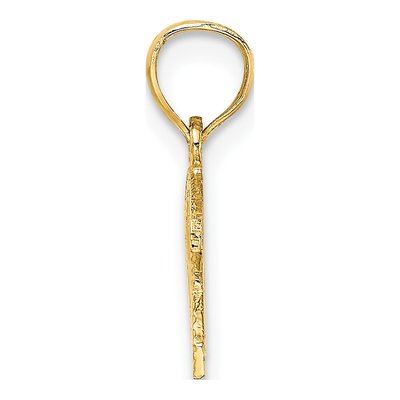 14K Yellow Gold WWJD Ichthus Fish Charm – view 3