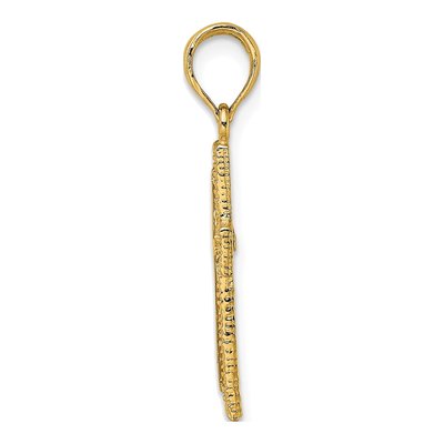 14K Yellow Gold Textured Cross Pendant – view 3
