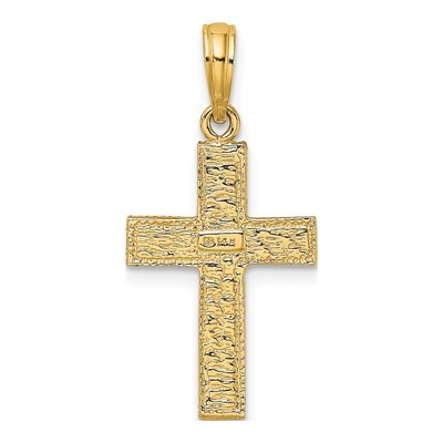 14K Yellow Gold Textured Cross Pendant – view 5