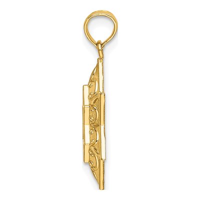 14K Yellow Gold Textured Star of David Pendant – view 3