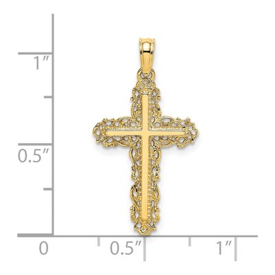 14K Yellow Gold Filigree Cross Pendant – view 4