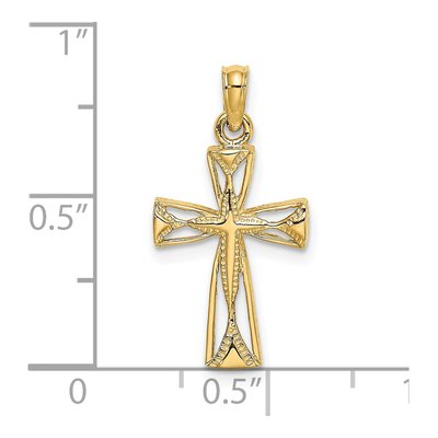 14K Yellow Gold Cut-Out Cross Pendant – view 4