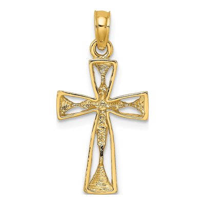 14K Yellow Gold Cut-Out Cross Pendant – view 5