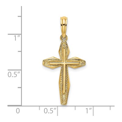 14K Yellow Gold Textured Cross Pendant – view 4