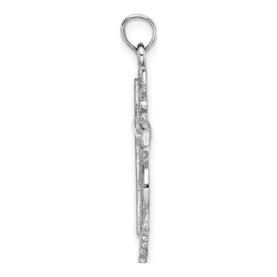 14K White Gold Cross Charm – view 3