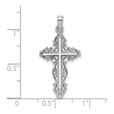 14K White Gold Cross Charm – view 4