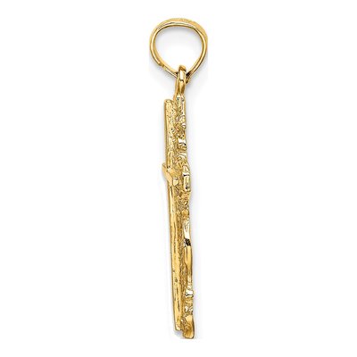 14K Yellow Gold Stick Cross Charm – view 3