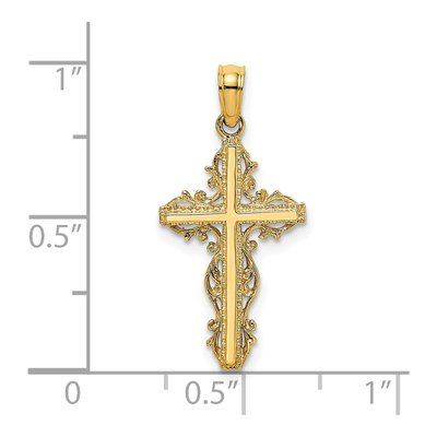 14K Yellow Gold Stick Cross Charm – view 4