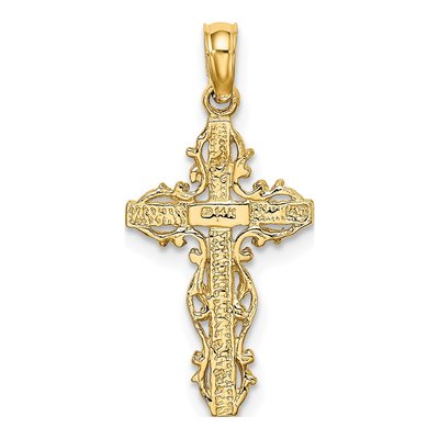 14K Yellow Gold Stick Cross Charm – view 5