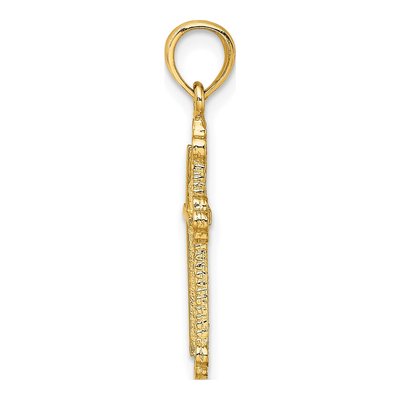 14K Yellow Gold Budded Cross Pendant – view 3
