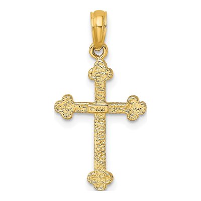 14K Yellow Gold Budded Cross Pendant – view 5