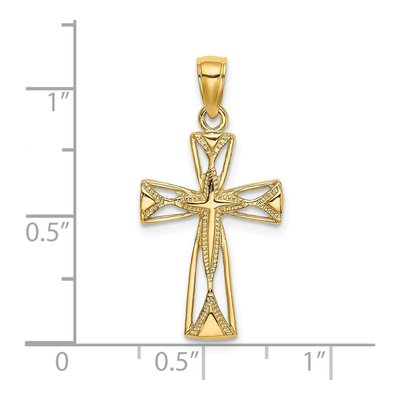 14K Yellow Gold Cut-Out Cross Pendant – view 4