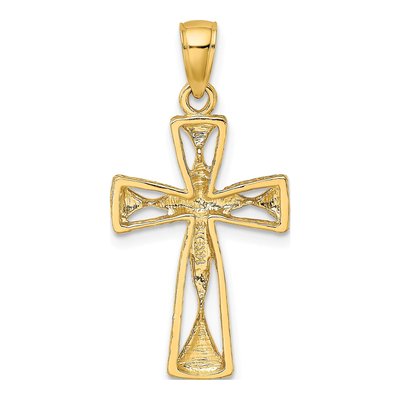 14K Yellow Gold Cut-Out Cross Pendant – view 5
