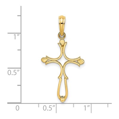 14K Yellow Gold Cross Cut-Out Pendant – view 4