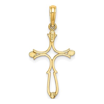 14K Yellow Gold Cross Cut-Out Pendant – view 5