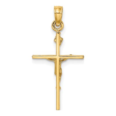 14K Yellow Gold INRI Crucifix Pendant – view 5