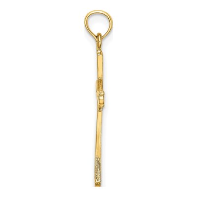 14K Yellow Gold Diamond-Cut Cross Pendant – view 3
