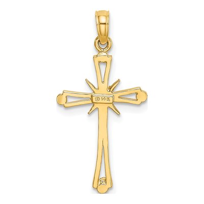 14K Yellow Gold Diamond-Cut Cross Pendant – view 5