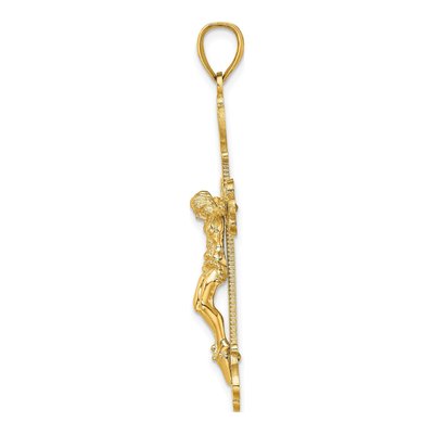 14K Yellow Gold Textured Crucifix Pendant – view 3