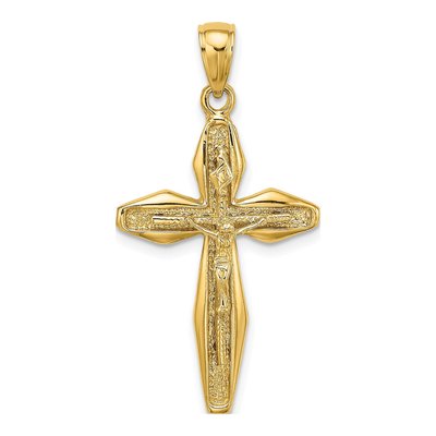 14K Yellow Gold Crucifix Pendant