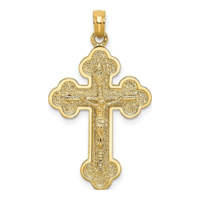 14K Yellow Gold Crucifix Charm