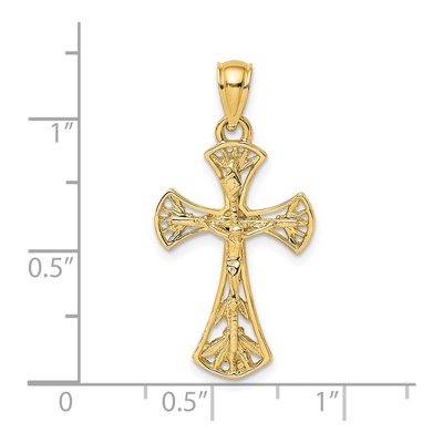 14K Yellow Gold Fancy Crucifix Pendant – view 4