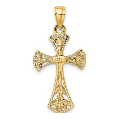 14K Yellow Gold Fancy Crucifix Pendant – view 5