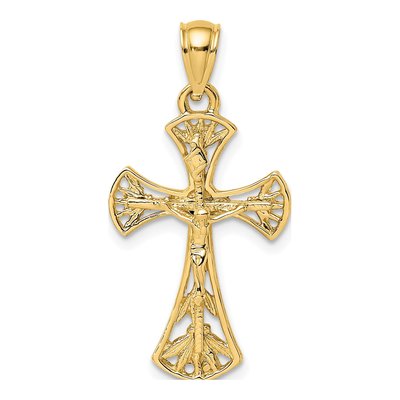 14K Yellow Gold Fancy Crucifix Pendant