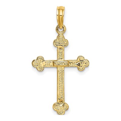 14K Yellow Gold Narrow Budded Crucifix Charm – view 5