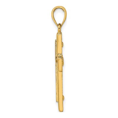 14K Yellow Gold 2-D Cross Pendant – view 3