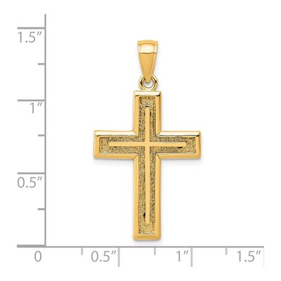 14K Yellow Gold 2-D Cross Pendant – view 4