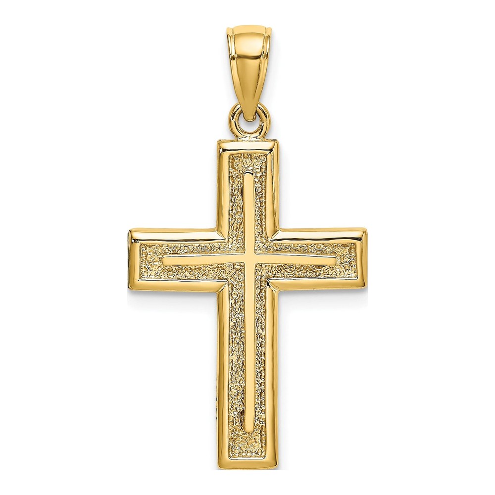 14K Yellow Gold 2-D Cross Pendant