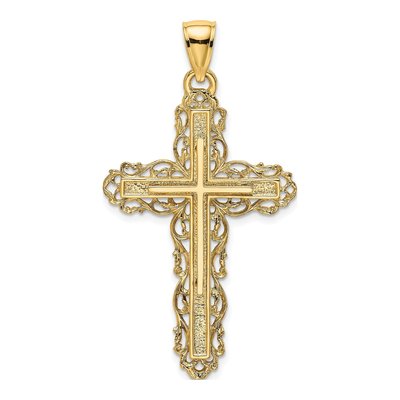 14K Yellow Gold Cross Charm