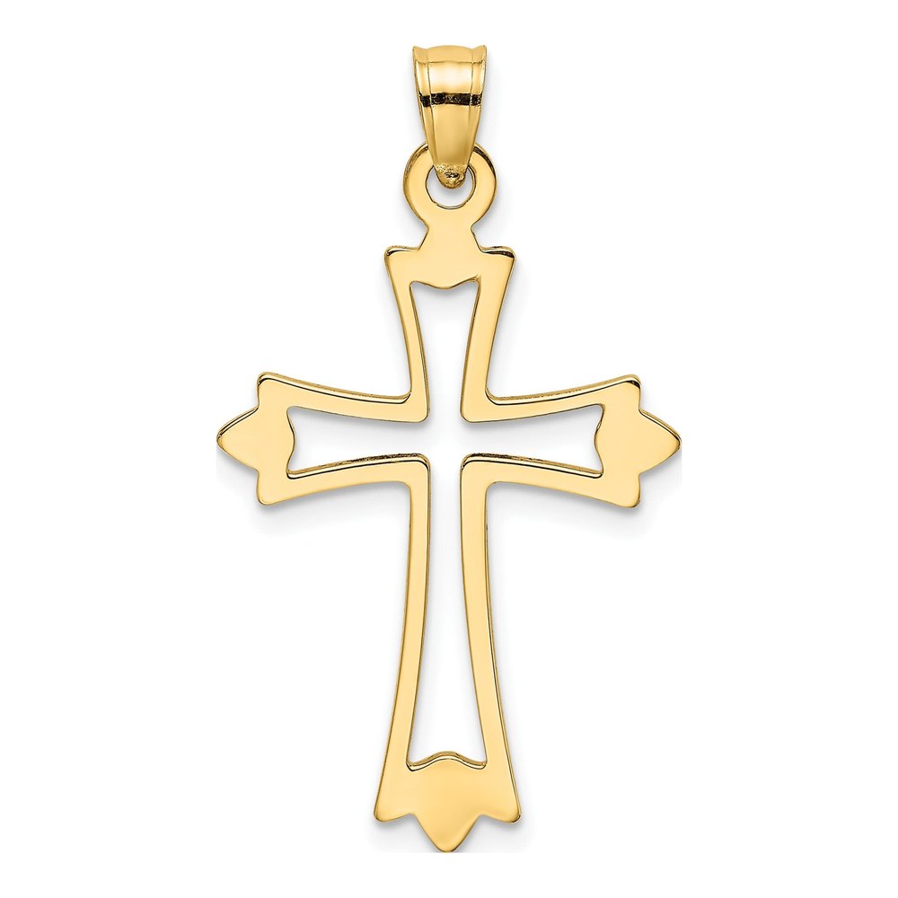 14K Yellow Gold Cut-Out Cross Pendant