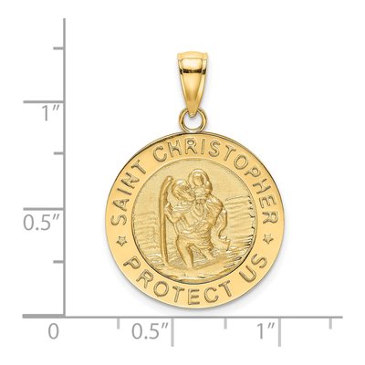 14K Yellow Gold Saint Christopher Medal Pendant – view 3