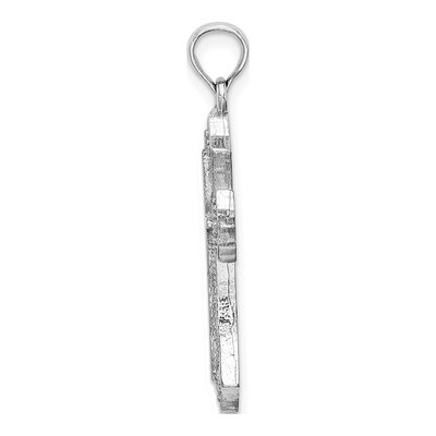 14K White Gold Beaded Cross Pendant – view 3