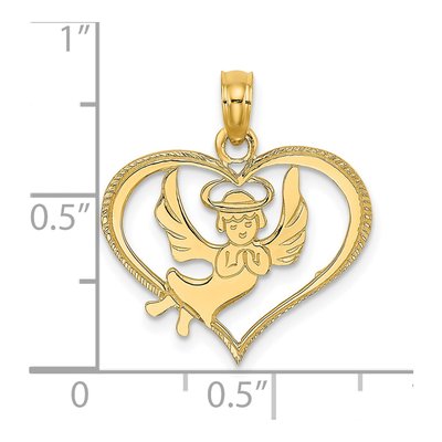 14K Yellow Gold Angel Heart Pendant – view 4