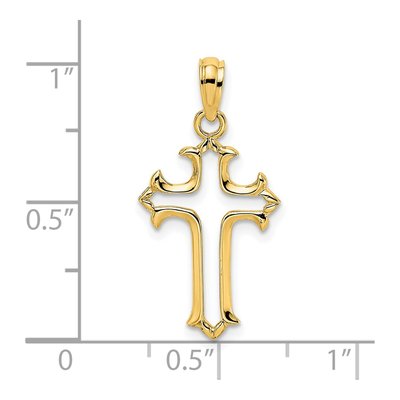 14K Yellow Gold Cut-Out Cross Pendant – view 4