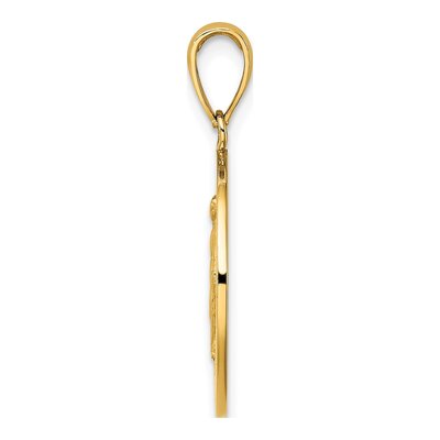 14K Yellow Gold Miraculous Medal Round Charm – view 3