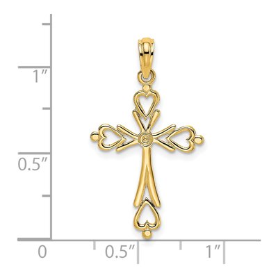 14K Yellow Gold Cross Charm – view 4